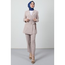 Giza Store Taşlı Broşürlü Takım Bej