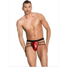 Tesori Tessilli Süslü  Erkek Aşk Kırmızısı Alımlı Metalli Tanga - String Tesori TESSİLLİ4598