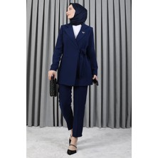 Giza Store Taşlı Broşürlü Takım Lacivert