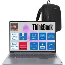 Lenovo Thinkbook 16 Gen6 Abp Amd Ryzen 7 7730U 4.5ghz 48GB 256GB SSD Amd Radeon™ Graphics Windows 11 Pro 16" Wuxga (1920X1200) IPS 300NITS Anti-Glare T21KK000WTRP26 + Zetta Çanta