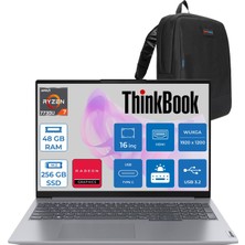 Lenovo Thinkbook 16 Gen6 Abp Amd Ryzen 7 7730U 4.5ghz 48GB 256GB SSD Amd Radeon™ Graphics Freedos 16" Wuxga (1920X1200) IPS 300NITS Anti-Glare T21KK000WTRF26 + Zetta Çanta