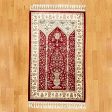 Mevlana Bazaar Mihraplı Ağaç Hayatı Desenli Ipek Seccade