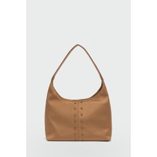 Tandi Bags Bery Taşlı Süet Omuz Çantası Camel