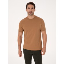 Cacharel Erkek Kahverengi Regular Fit %100 Pamuk Bisiklet Yaka Basic T-shirt 50319801-VR153