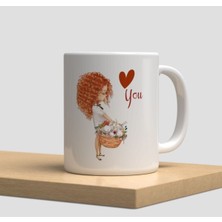 Hobi Shop Beyaz Kupa Bardak G09 - Çiçek Anneler Günü Aşk Dostluk Arkadaşlık Sevgi