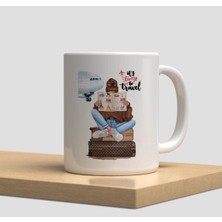 Hobi Shop Beyaz Kupa Bardak A129 - Sarah Kay Vintage Nostalji Aşk Sevgili Arkadaşlık Dostluk Kardeşlik Kedi