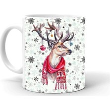 Hobi Shop Yılbası Noel Temalı Baskılı Seramik Beyaz Kupa