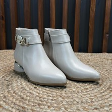 Mey Ayakkabı Taş Detaylı Bej Bot M4556