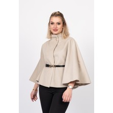 MissVina Dik Yaka Kemerli Kısa Panço 2620