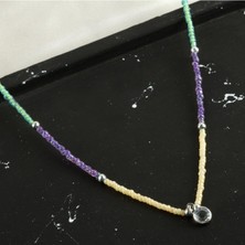 Renkli Kum Boncuk Taşlı Kolye