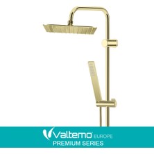 Romena | Valtemo (Shiny) Parlak Gold, Kare Dikdörtgen Tasarım Tepe Duş Seti