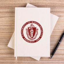 Zepplin Giyim Massachusetts University Logo Çizgisiz Kanvas Defter Çizgisiz
