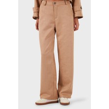 Via Dante Relaxed Fit Normal Gel Geniş Paça Süet Pantolon Bayan Pantolon 68672644SUEDE