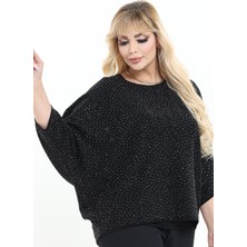 Ladies First  Büyük Beden 4023 Siyah Bluz+Bady Ikili Takım