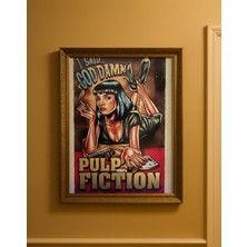 Pulp Fiction – Retro Çizim Temalı Dekoratif Duvar Tablosu (Çerçeveli)