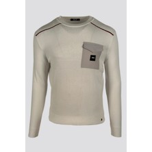 Ncs Jeans Erkek Triko Bisiklet Yaka Cep Detaylı Beyaz 3753