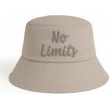 Tesbihane Isme Özel Nakışlı Unisex Kahverengi Bucket Şapka
