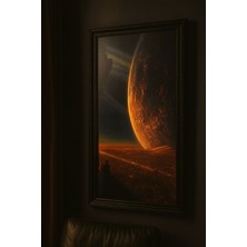 Planet Horizon – Uzay ve Gezegen Temalı Atmosferik Dekoratif Duvar Tablosu (Çerçeveli)