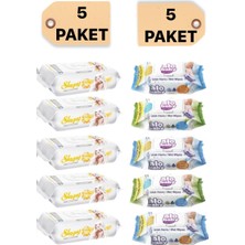 Alobaby Ekopack Islak Havlu 120LI - 5 x 120LI Sleepy Sensitive 90 Yaprak 5'li Paket 5 x 90LI