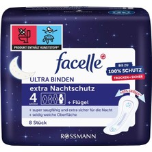 Facelle Ultra Ped Kanatlı Extra Gece Koruyucu 8'li