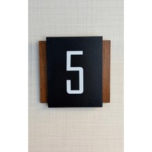 Yönline 2 Adet Siyah Ceviz Mdf 9x9 cm Kapı Numarası
