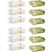 Sleepy Sensitive Islak Havlu 90'lı 6 Adet + Zeytinyağlı 90'lı 6 Adet