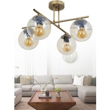 Taşcan Aydınlatma Jade 4 Lü Eskitme Avize Bal Camlı Dekoratif Tasarım Yatak Odası Mutfak Salon Avize