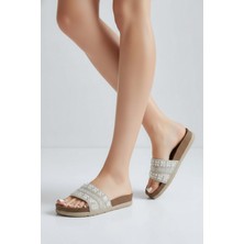 Konfores 2232-PIEN Anatomik Mantar Tabanlı Boncuklu Kadın Terlik - NKT02232-SEDEF-38