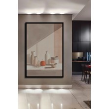 Teona Ahşap Çerçeve Görünümlü Minimalist Natürmort Dekoratif Ahşap Mdf Ev Duvar Tablo Dikdörtgen Ev Duvar Tablo