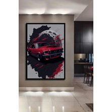 Teona Ahşap Çerçeve Görünümlü Klasik Araba Ay Işığı Ahşap Mdf Dekoratif Ev Duvar Tablo Dikdörtgen Ev Duvar Tablo