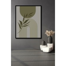 Teona Ahşap Çerçeve Görünümlü Soyut Yaprak Desenli Dekoratif Ahşap Mdf Ev Duvar Tablo Dikdörtgen Ev Duvar Tablo