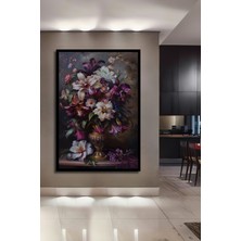 Teona Ahşap Çerçeve Görünümlü Renkli Çiçek Bahçesi Dekoratif Ahşap Mdf Ev Duvar Tablo Dikdörtgen Ev Duvar Tablo