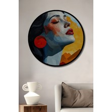 Teona Ahşap Çerçeve Görünümlü Soyut Güzellik Manzara Dekoratif Ahşap Mdf Ev Duvar Tablo Yuvarlak Ev Duvar Tablo