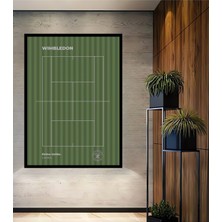 Teona Ahşap Çerçeve Görünümlü Wimbledon Tenis Kortu Dekoratif Ahşap Mdf Ev Duvar Tablo Dikdörtgen Ev Duvar Tablo
