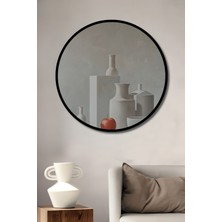 Teona Ahşap Çerçeve Görünümlü Seramik Vazo Elma Modern Ahşap Mdf Dekoratif Tablo Yuvarlak Tablo