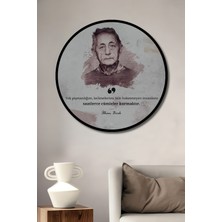 Teona Ahşap Çerçeve Görünümlü Ahşap Mdf Dekoratif Ev Duvar Tablolar Turgut Uyar Alıntısı Yuvarlak Ev Duvar Tablo