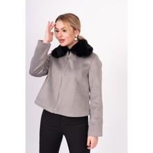 MissVina Frostluxe Fur-Collar Short Coat – 2628