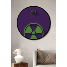 Teona Ahşap Çerçeve Görünümlü Hulk Radyasyon Sembolü Ahşap Mdf Dekoratif Ev Duvar Tablo Yuvarlak Ev Duvar Tablo
