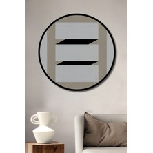 Teona Ahşap Çerçeve Görünümlü Modern Minimalist Soyut Ahşap Mdf Dekoratif Ev Duvar Tablo Yuvarlak Ev Duvar Tablo