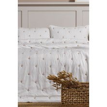 Elart Larissa Yatak Örtüsü Seti Çift Kişilik Nakışlı (220X240 Cm) Bej