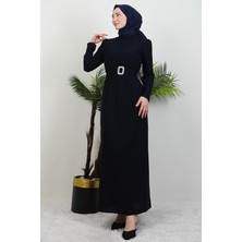 Şura Tesettür Elbise Koyu Lacivert