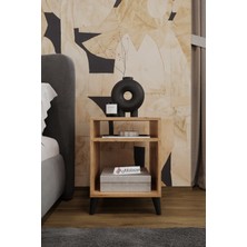 Aymobsan Simina Açık Raflı Komodin Yatak Yanı Sehpa Atlantik Çam