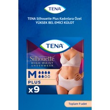 Tena Silhouette Plus Kadınlara Özel Yüksek Bel Emici Külot Krem M 9'lu 1 Paket (9 Adet)
