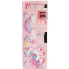 Bear &amp; Deer Unicorn Desenli Kalemtıraşlı Kalem Kutusu BD-KCS233 - Pembe
