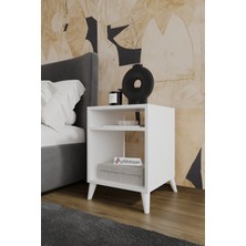 Aymobsan Simina Açık Raflı Komodin Yatak Yanı Sehpa  Beyaz