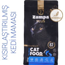 Zampa Plus Kısırlaştırılmış Kediler İçin Somon Etli Premium Kuru Mama 1,5kg