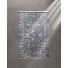 Madame Coco Aubane Iplik Boyalı Kadife Halı - Koyu Gri - 120X180 cm
