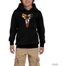Zepplin Giyim Kobe B. Logo 5 Siyah Çocuk Kapşonlu Sweatshirt