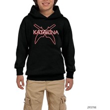 Zepplin Giyim Lol Katarina Knifes Siyah Çocuk Kapşonlu Sweatshirt