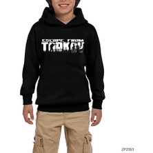 Zepplin Giyim Escape F. Tarkov Logo Siyah Çocuk Kapşonlu Sweatshirt